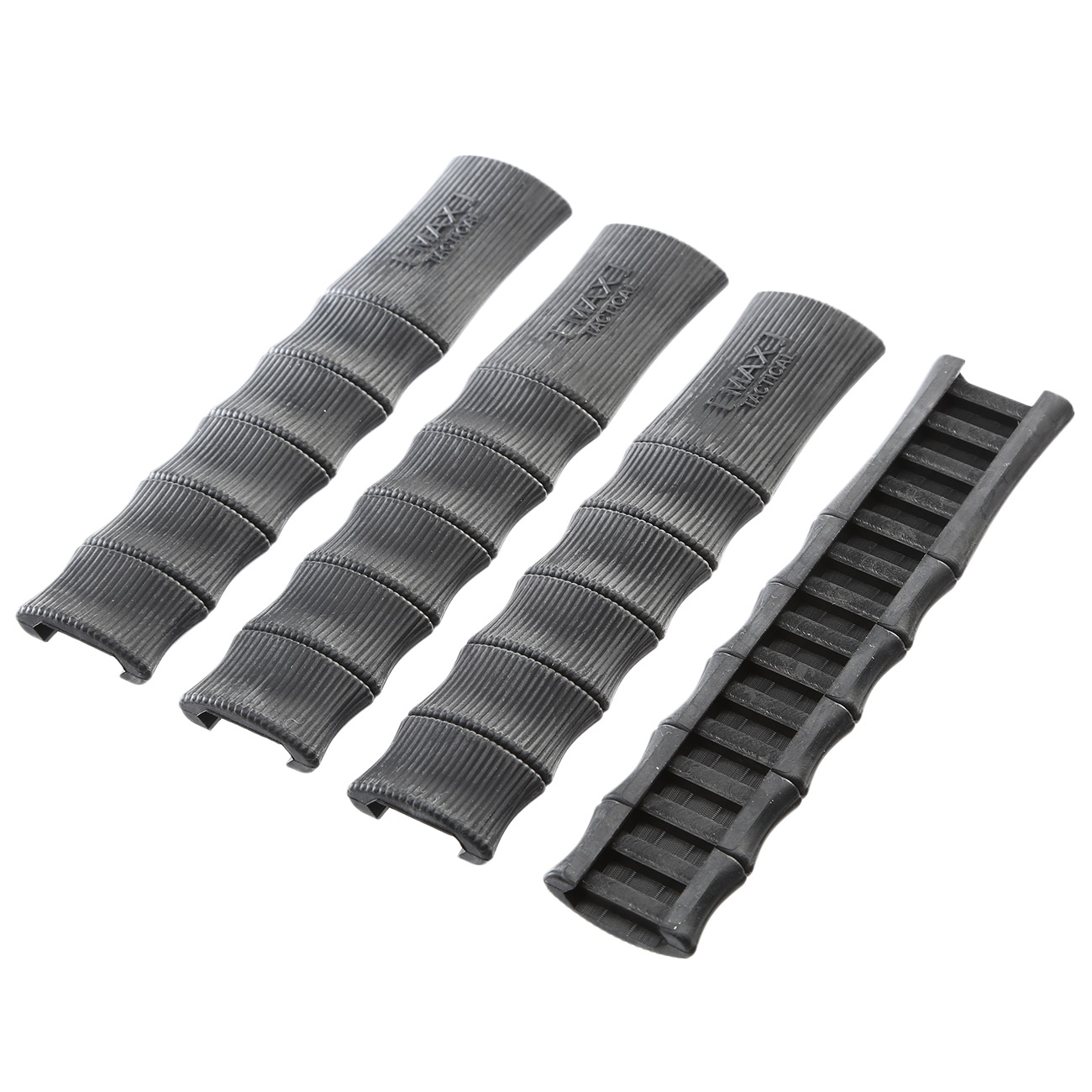 Max Tactical Rubber Bamboo Style Rail Covers (4 Stck) f. 20 - 22mm Schienen schwarz Bild 1