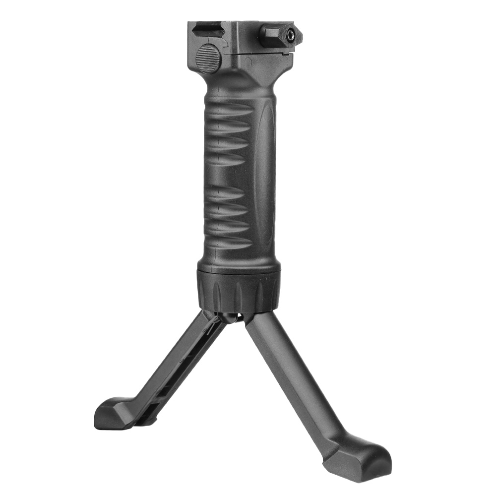 ICS Bipod Frontgriff mit integriertem Zweibein f. 20 - 22mm Schienen schwarz