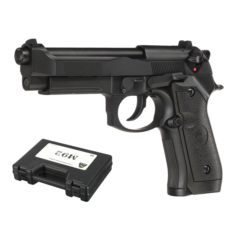 Double Bell M92 Elite Vollmetall GBB 6mm BB schwarz inkl. Pistolenkoffer