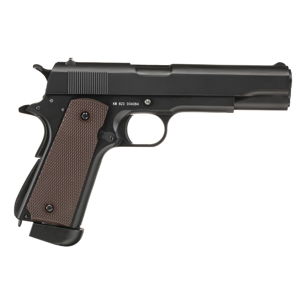 Double Bell M1911A1 Vollmetall CO2BB 6mm BB schwarz inkl. Pistolenkoffer Bild 3