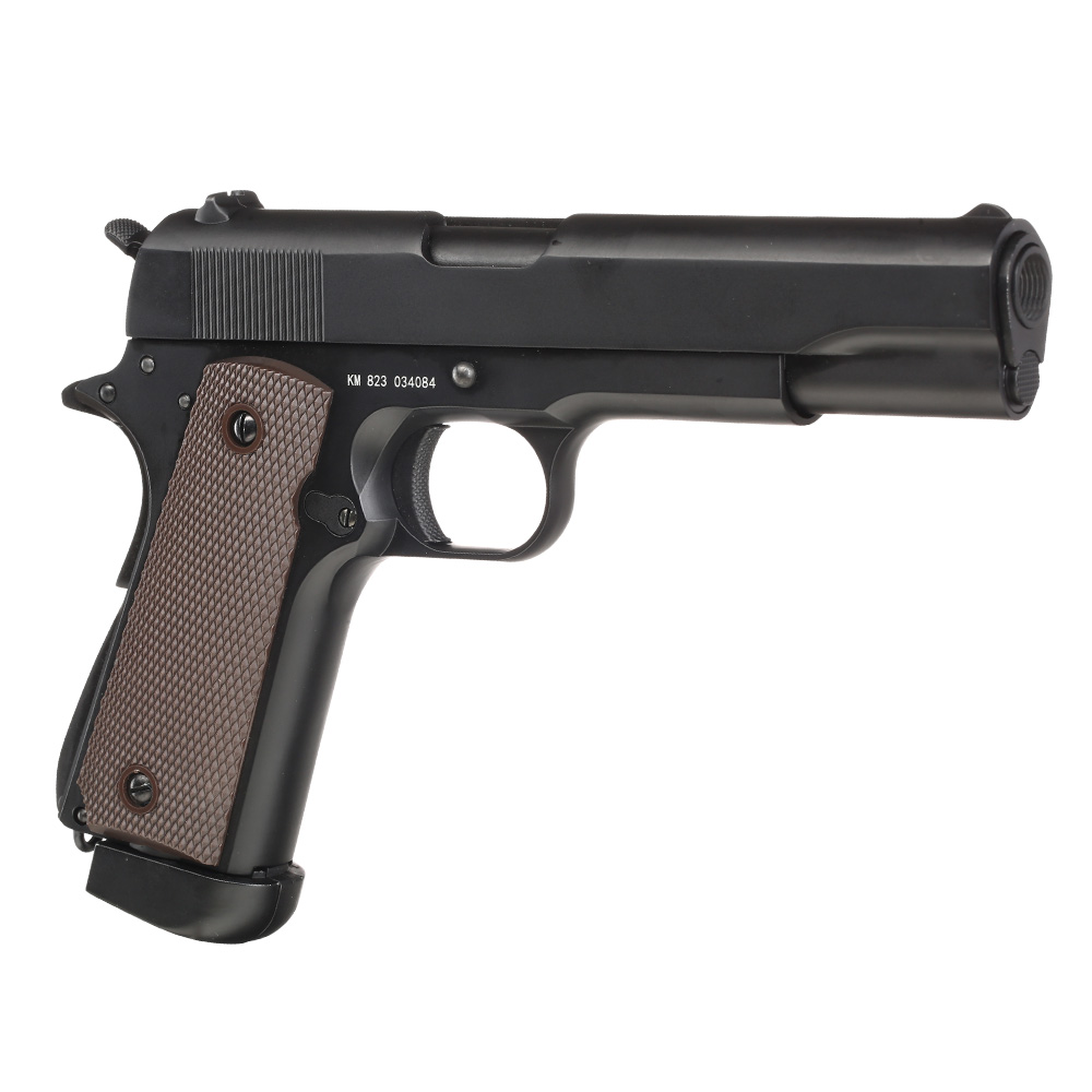 Double Bell M1911A1 Vollmetall CO2BB 6mm BB schwarz inkl. Pistolenkoffer Bild 9