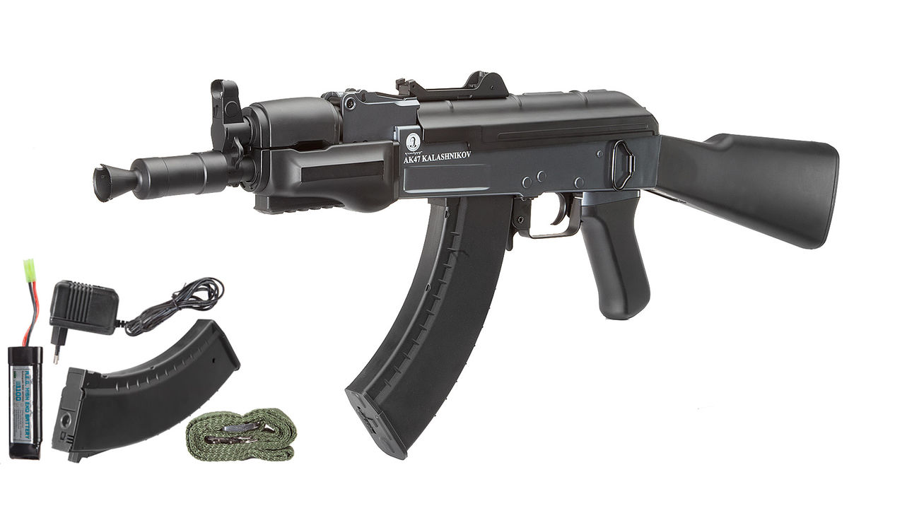 Cybergun Kalashnikov AK47 Spetsnaz Komplettset S-AEG 6mm BB schwarz
