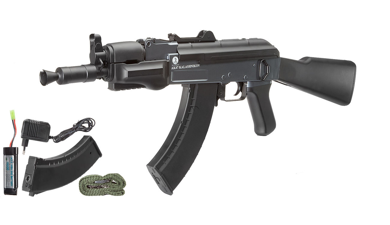 Cybergun Kalashnikov Ak47 Spetsnaz Komplettset S Aeg 6mm Bb Schwarz Kotte Zeller