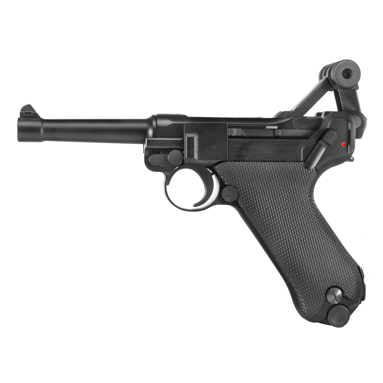 Wei ETech P08 Airsoft Vollmetall GBB 6mm BB schwarz - 4 Zoll Version Bild 1