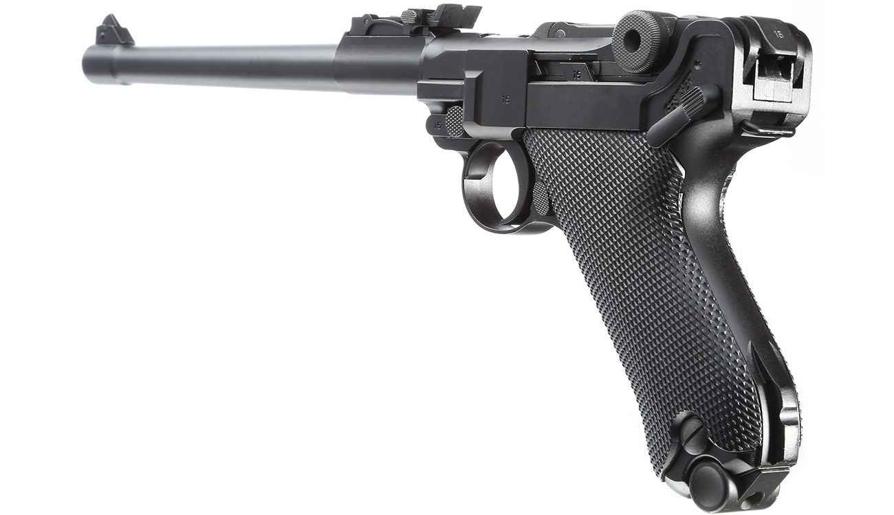 Wei-ETech P08 Airsoft Vollmetall GBB 6mm BB schwarz - 8 Zoll Version Bild 3