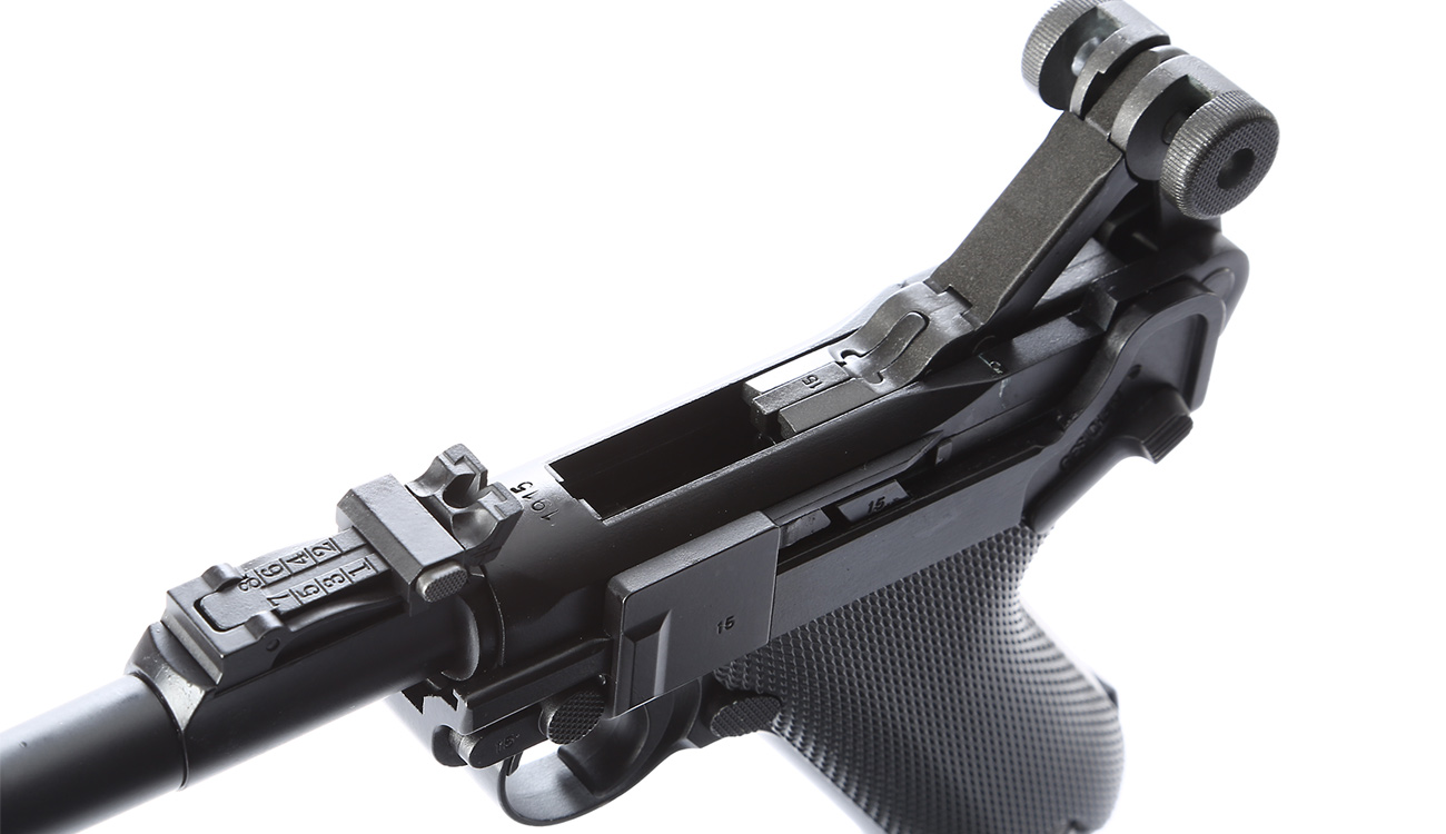 Wei-ETech P08 Airsoft Vollmetall GBB 6mm BB schwarz - 8 Zoll Version Bild 5