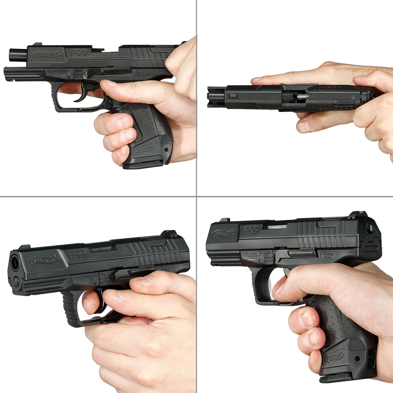 Walther P99 Airsoft Springer 6mm BB schwarz inkl. Ersatzmagazin Bild 8