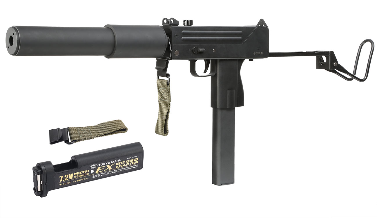 Tokyo Marui MAC-10 Sub Machine Gun mit Silencer S-AEG 6mm BB schwarz