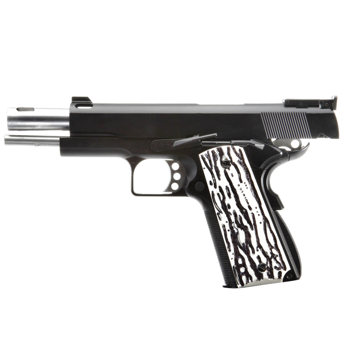 Wei-ETech M1911 Compensator mit Zebra-Grips Vollmetall GBB 6mm BB schwarz Bild 3