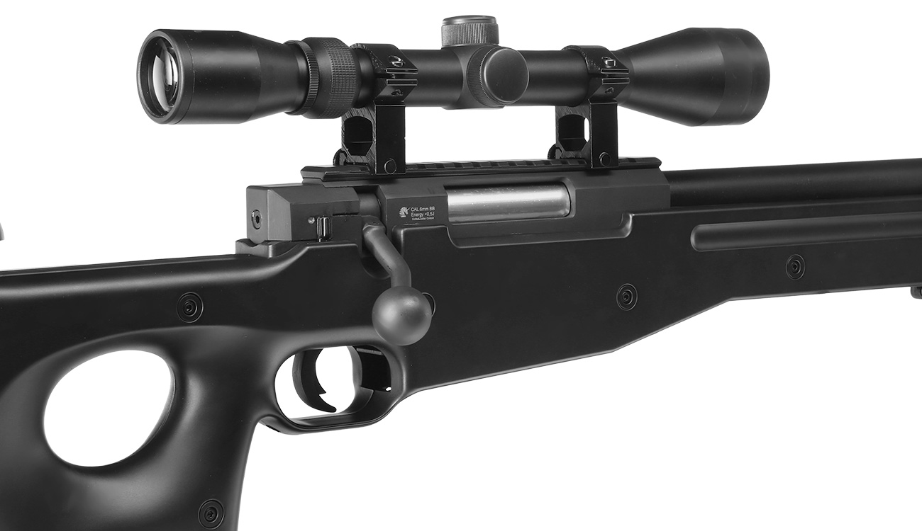 Well L96 Snipergewehr inkl. Zielfernrohr Springer 6mm BB schwarz Bild 7