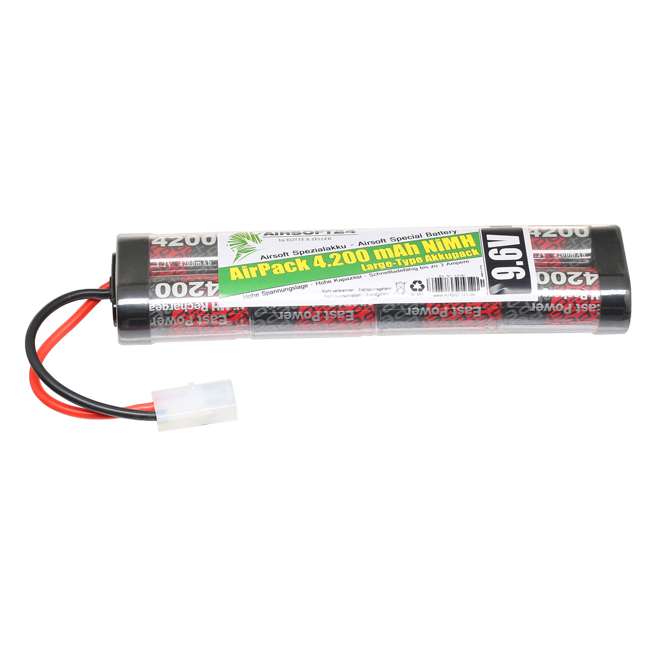 Airsoft24 AirPack Akku 9.6V 4200mAh NiMH Large-Type mit TAM Anschluss Bild 1