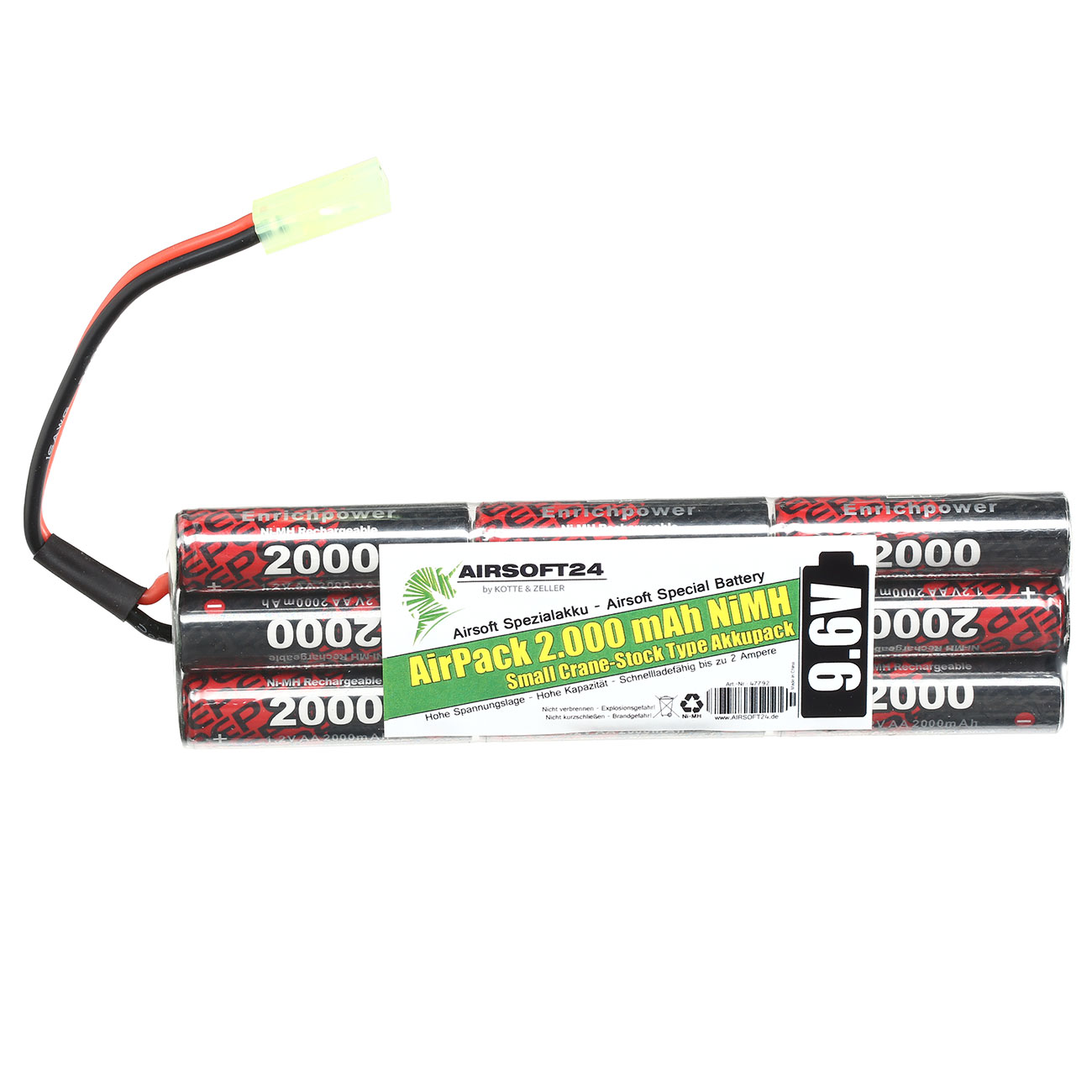 Airsoft24 AirPack Akku 10.8V 2000mAh NiMH Custom-Type mit Mini-Tam Anschluss Bild 1