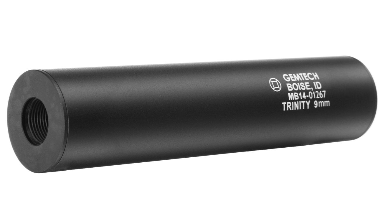 MadBull / Gemtech Trinity 9MM Aluminium Silencer schwarz 14mm - Bild 1