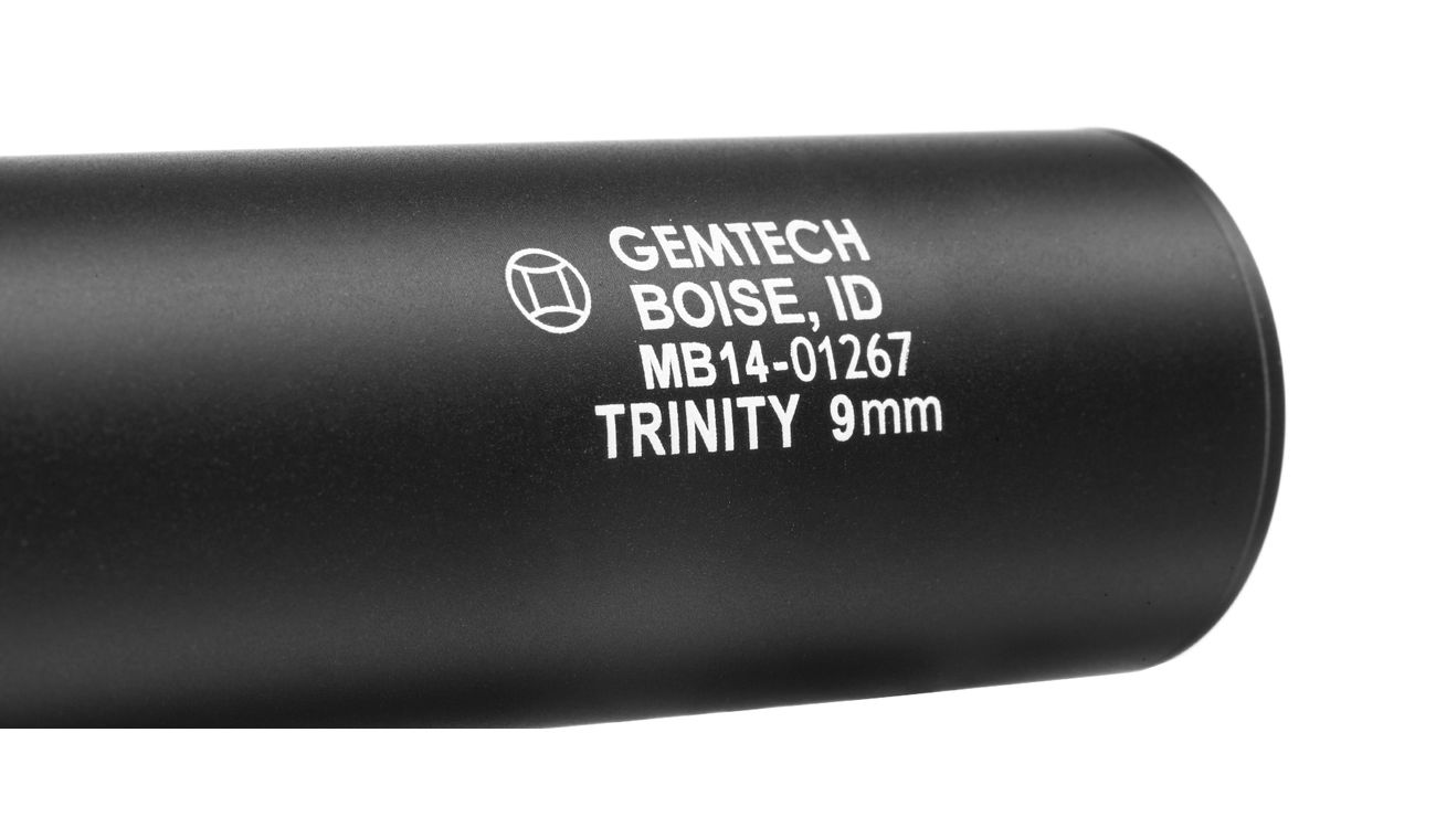 MadBull / Gemtech Trinity 9MM Aluminium Silencer schwarz 14mm - Bild 4