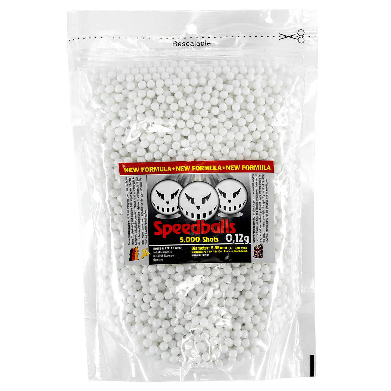 Speedballs New Formula BBs 0,12g 5.000er Beutel wei Airsoftkugeln