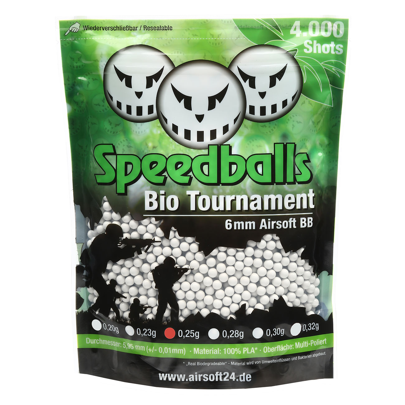 Speedballs Bio Tournament BBs 0.25g 4.000er Beutel weiß