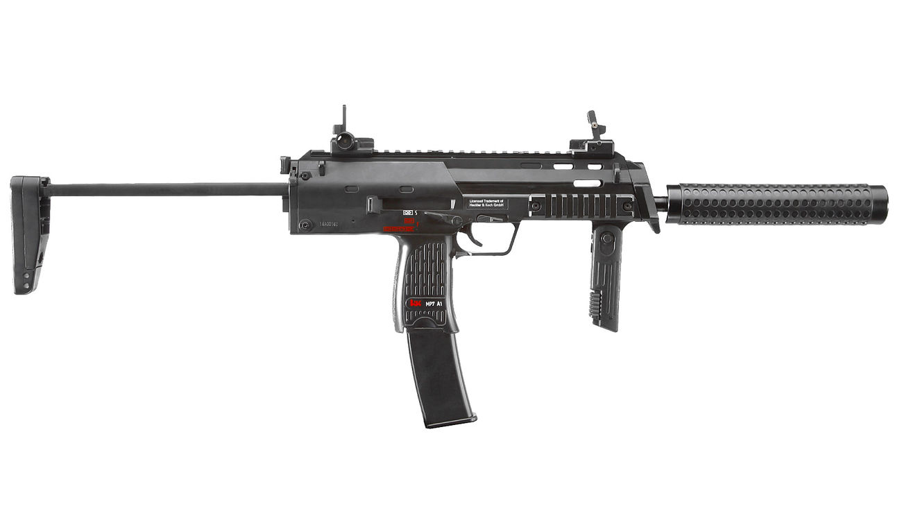 Heckler & Koch MP7A1 SWAT Vollmetall Komplettset AEG 6mm BB schwarz Bild 2
