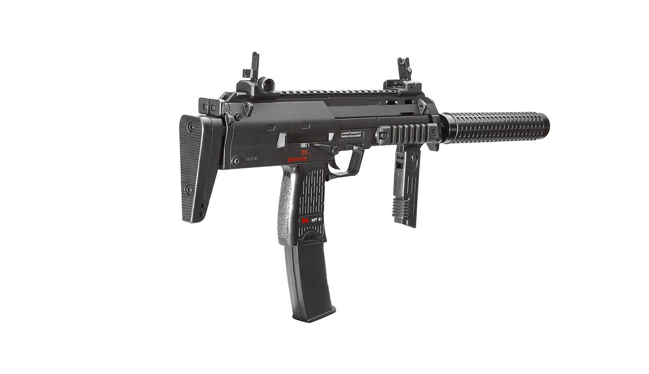 Heckler & Koch MP7A1 SWAT Vollmetall Komplettset AEG 6mm BB schwarz Bild 3