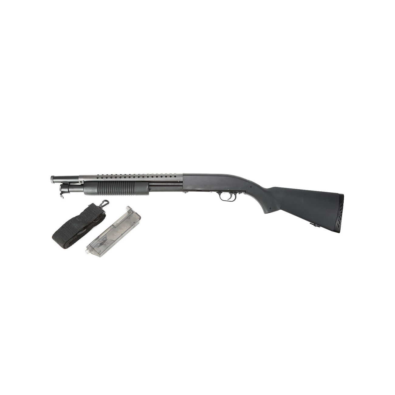 D.E. M500 Combat Shotgun m. festem Schaft Springer 6mm BB schwarz