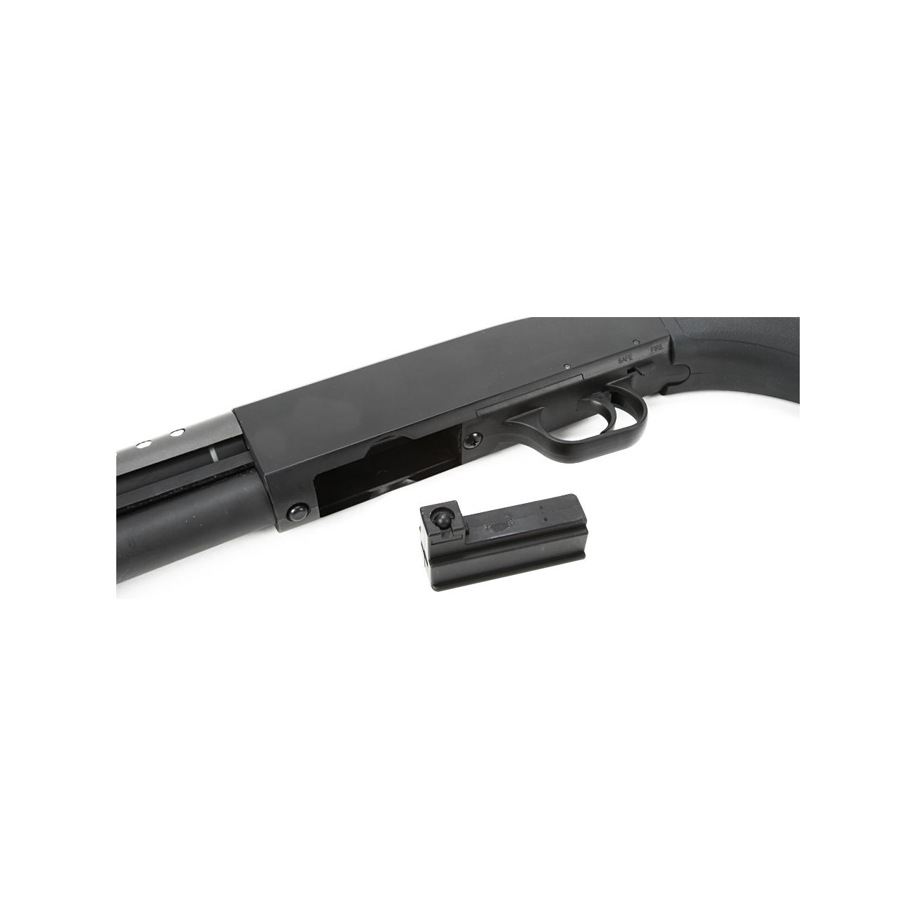 D.E. M500 Combat Shotgun m. festem Schaft Springer 6mm BB schwarz Bild 3