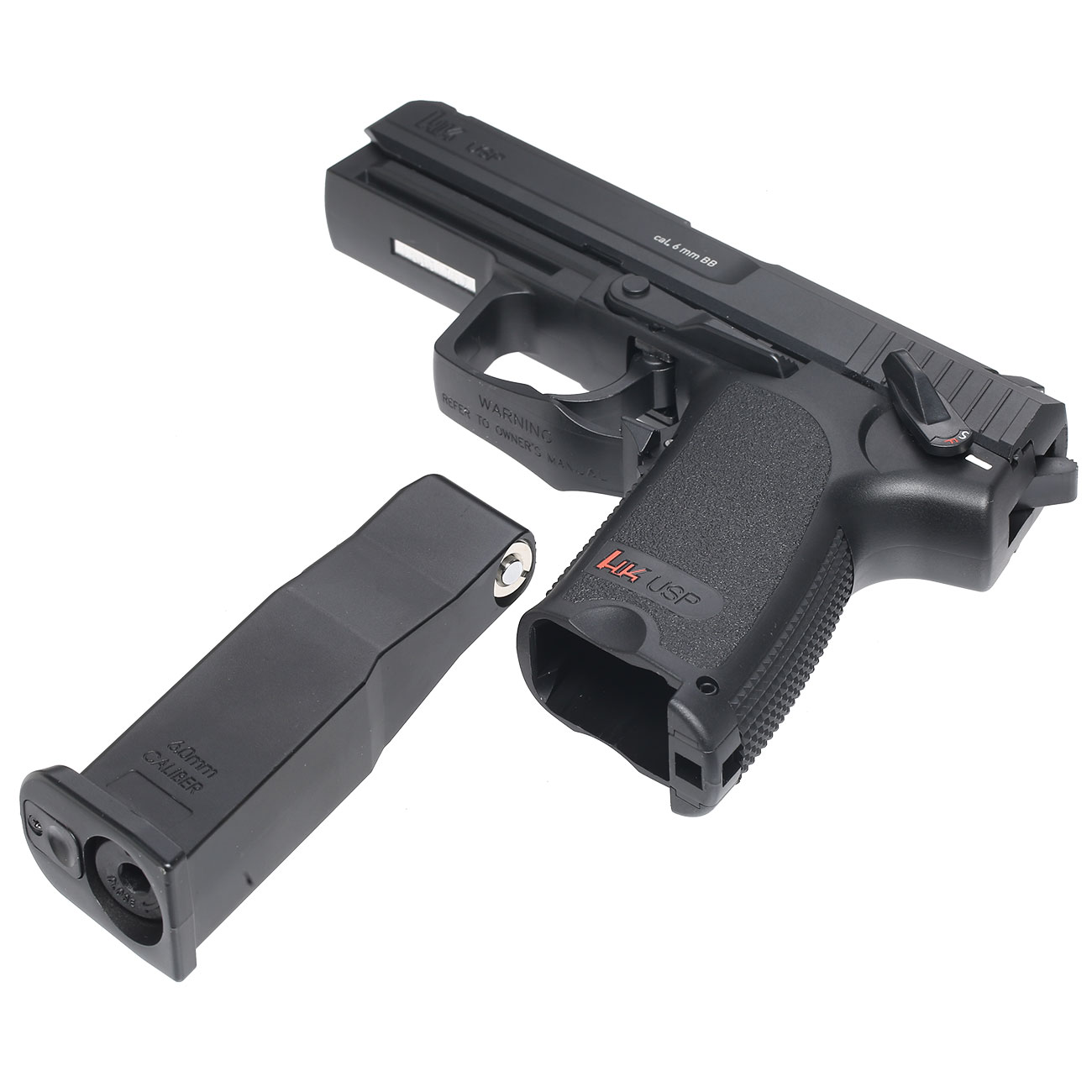 H&K USP mit Metallschlitten CO2 NBB 6mm BB schwarz Bild 5