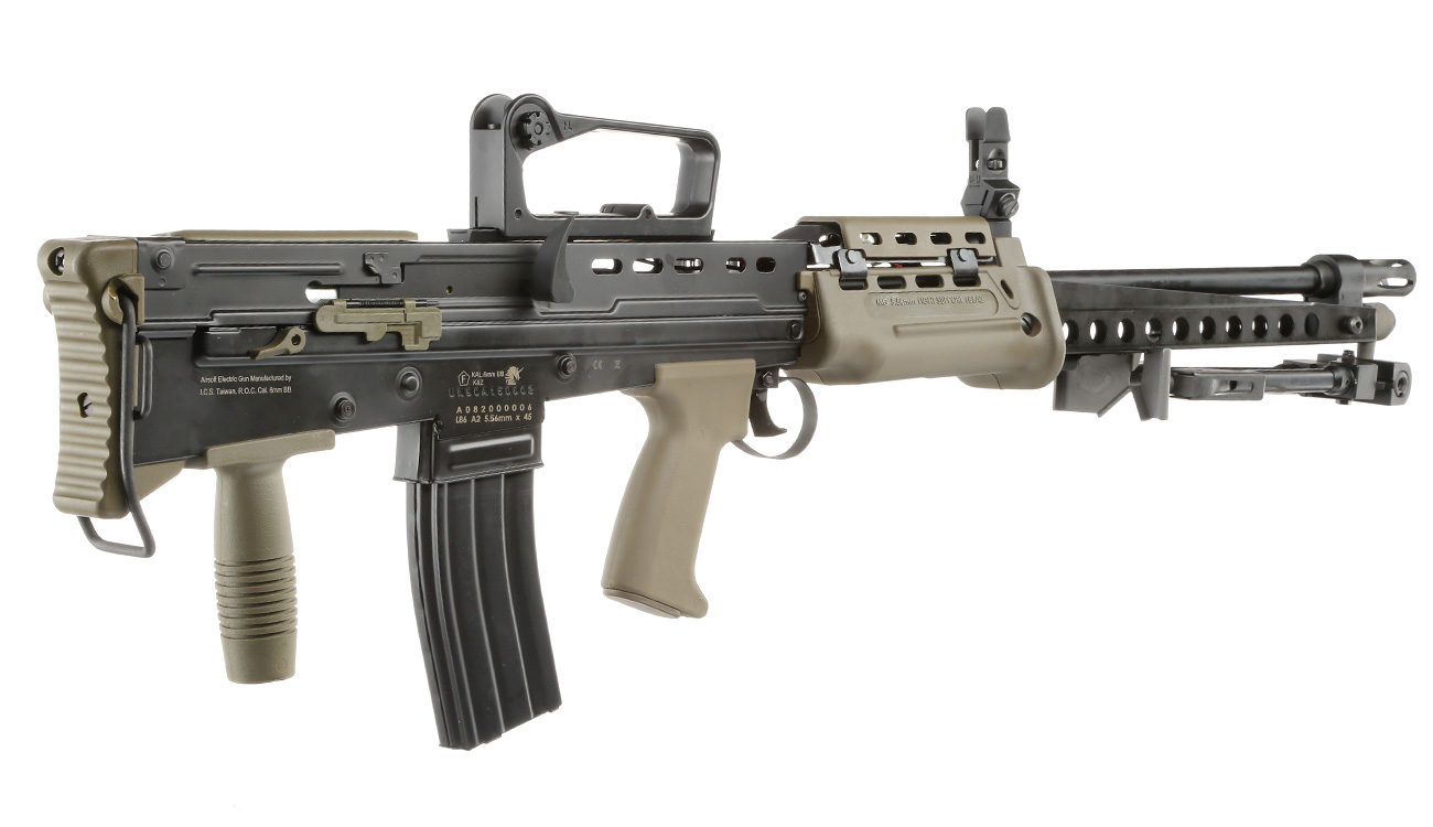 ICS L85 A2 LSW Vollmetall S-AEG 6mm BB oliv / schwarz Bild 3