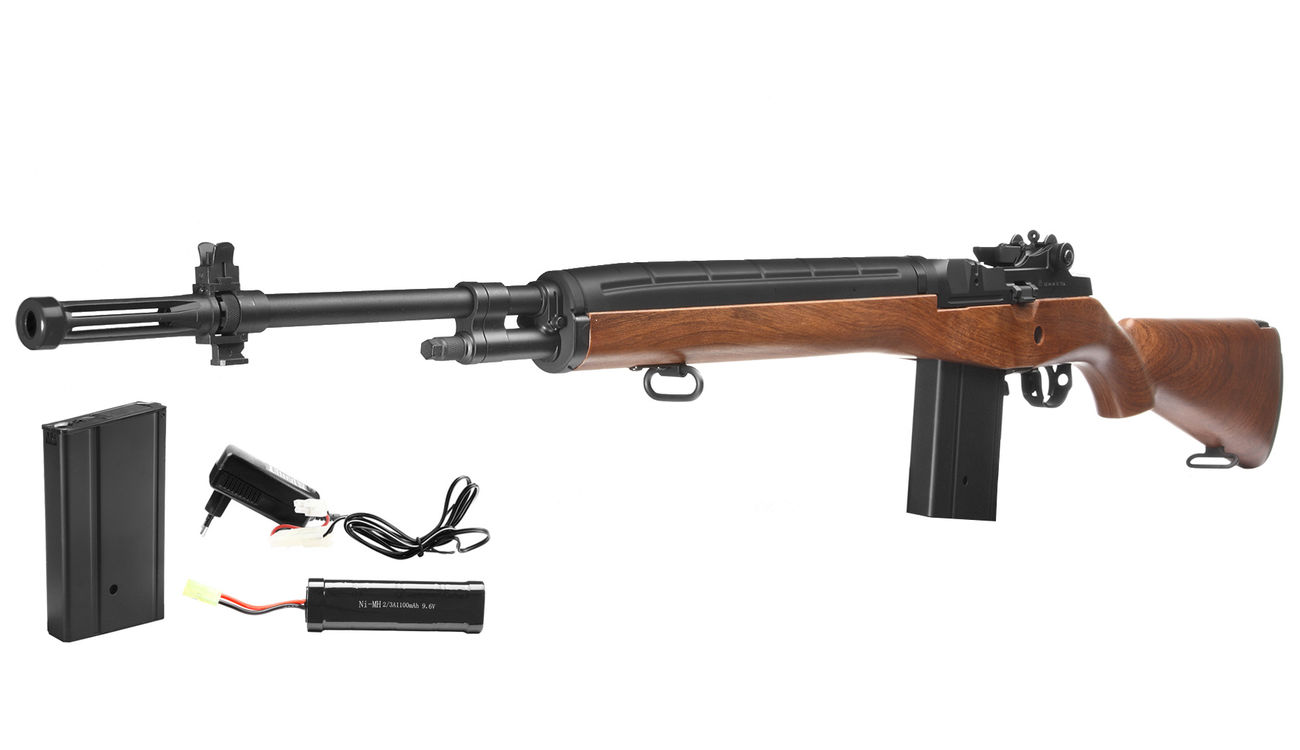 Echo1 M14 Rifle Vollmetall Komplettset S-AEG 6mm BB Wood-Type