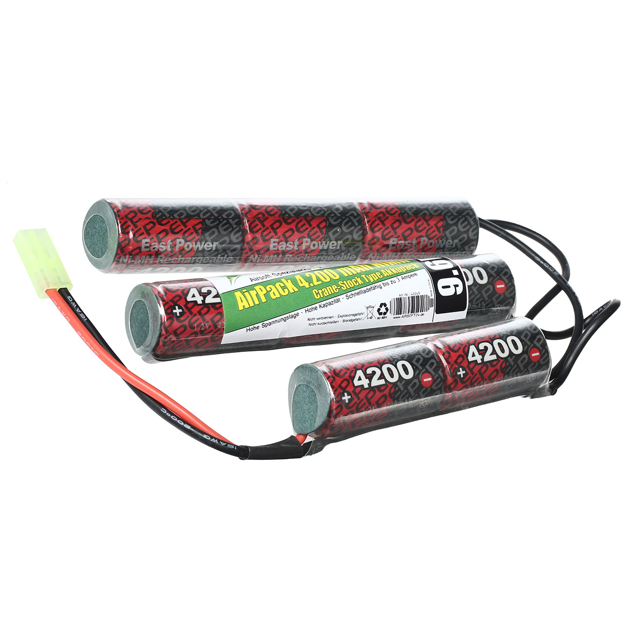 Airsoft24 AirPack Akku 9.6V 4200mAh NiMH Large Crane-Stock Type mit TAM Anschluss Bild 1