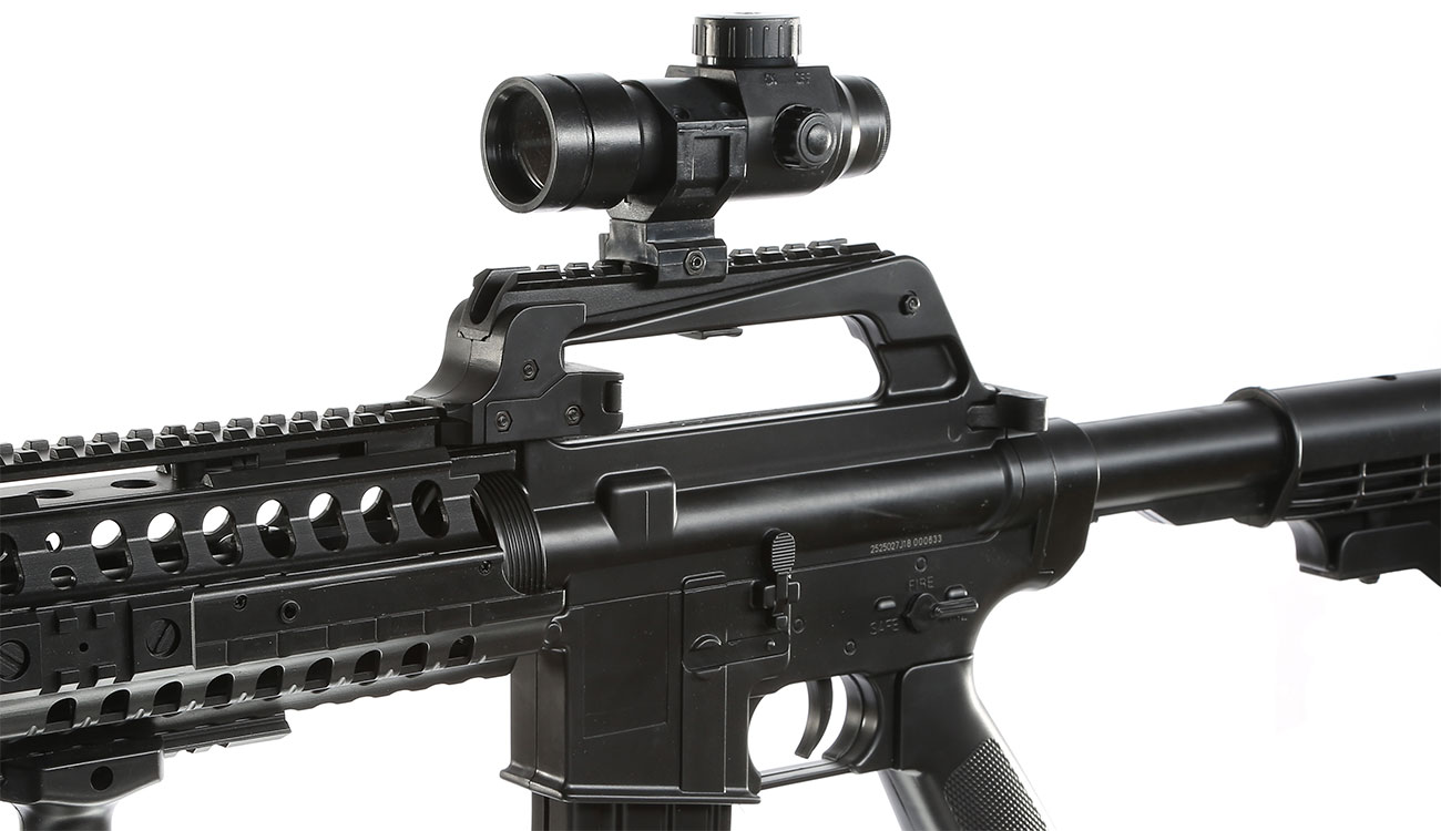 Wellfire M4 CASV mit Schalldämpfer Springer Softair 6mm BB Bild 7