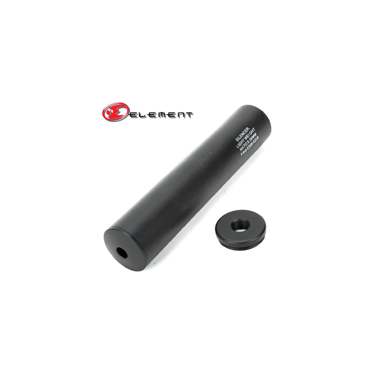 Element Aluminium LW Silencer 200mm f. 14mm- Gewinde