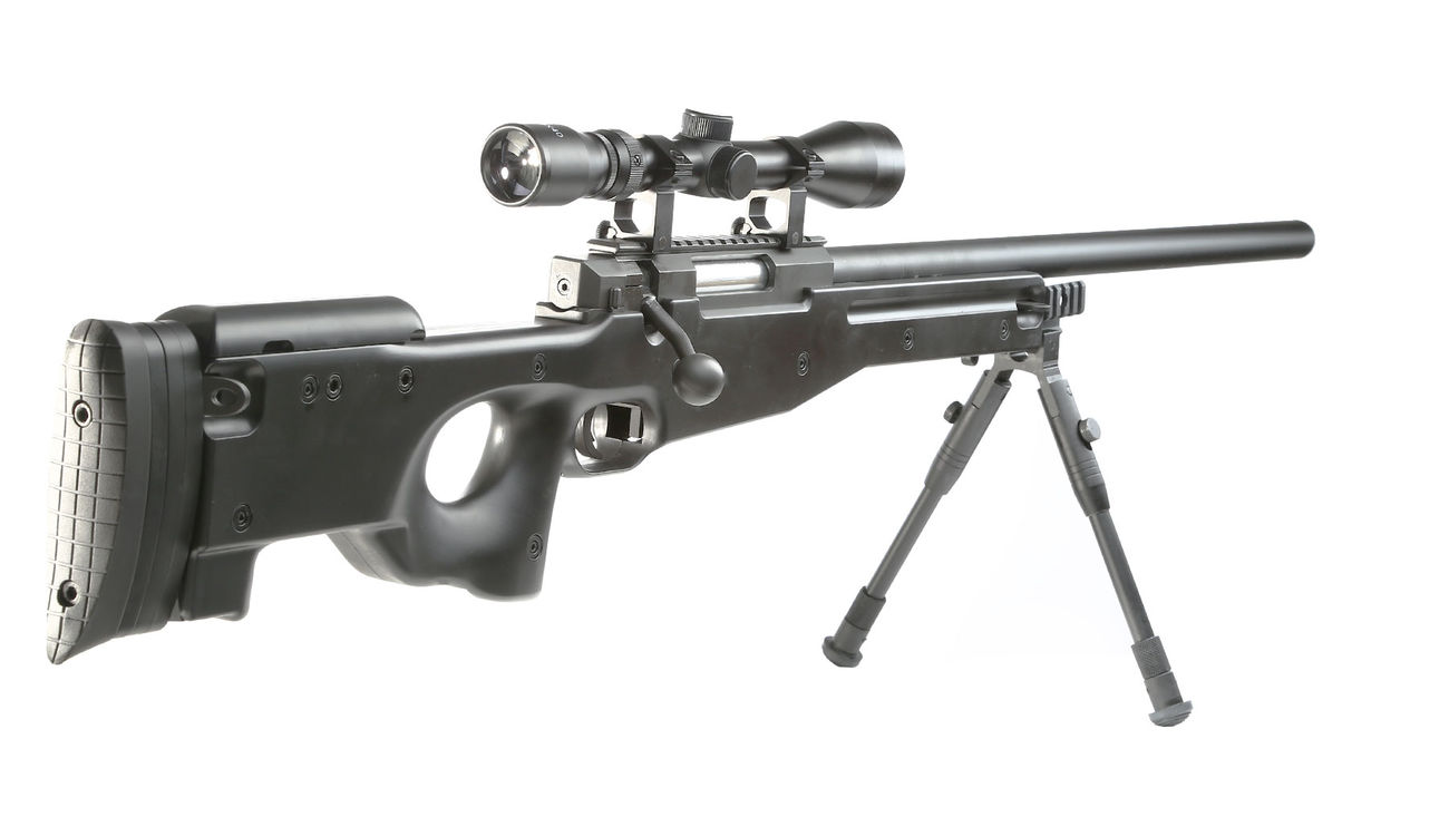 Well L96 Snipergewehr inkl. Zweibein und Zielfernrohr Springer 6mm BB schwarz Bild 3