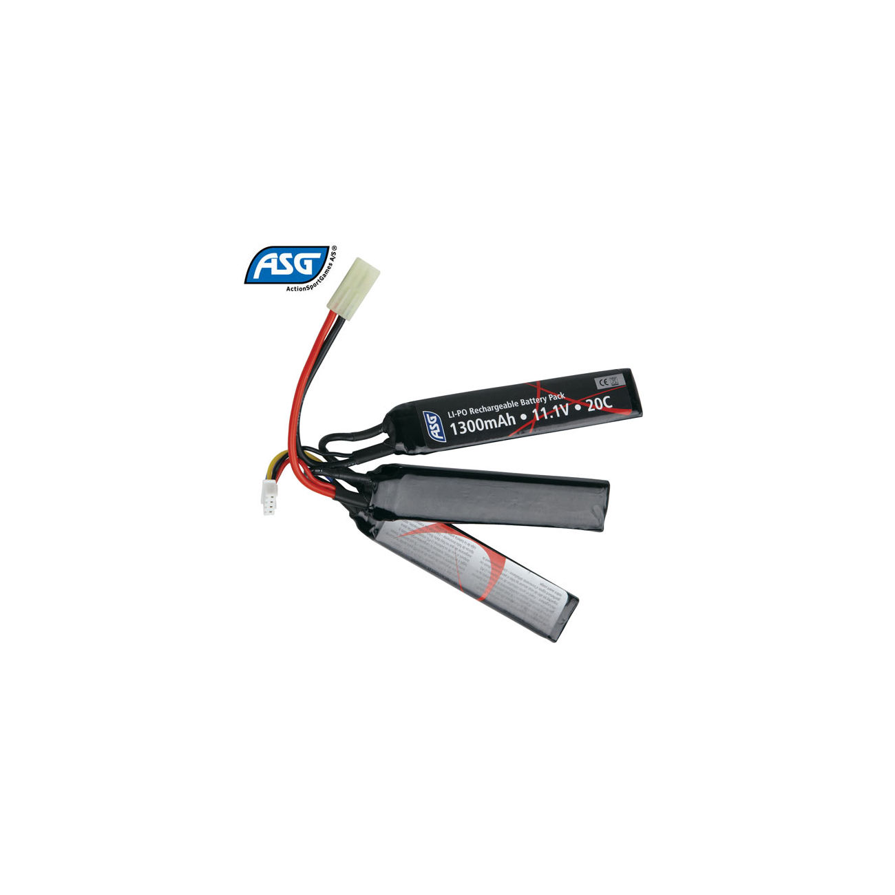 ASG Airsoft LiPo Akku 11,1V 1300mAh 25C Tri-Panel