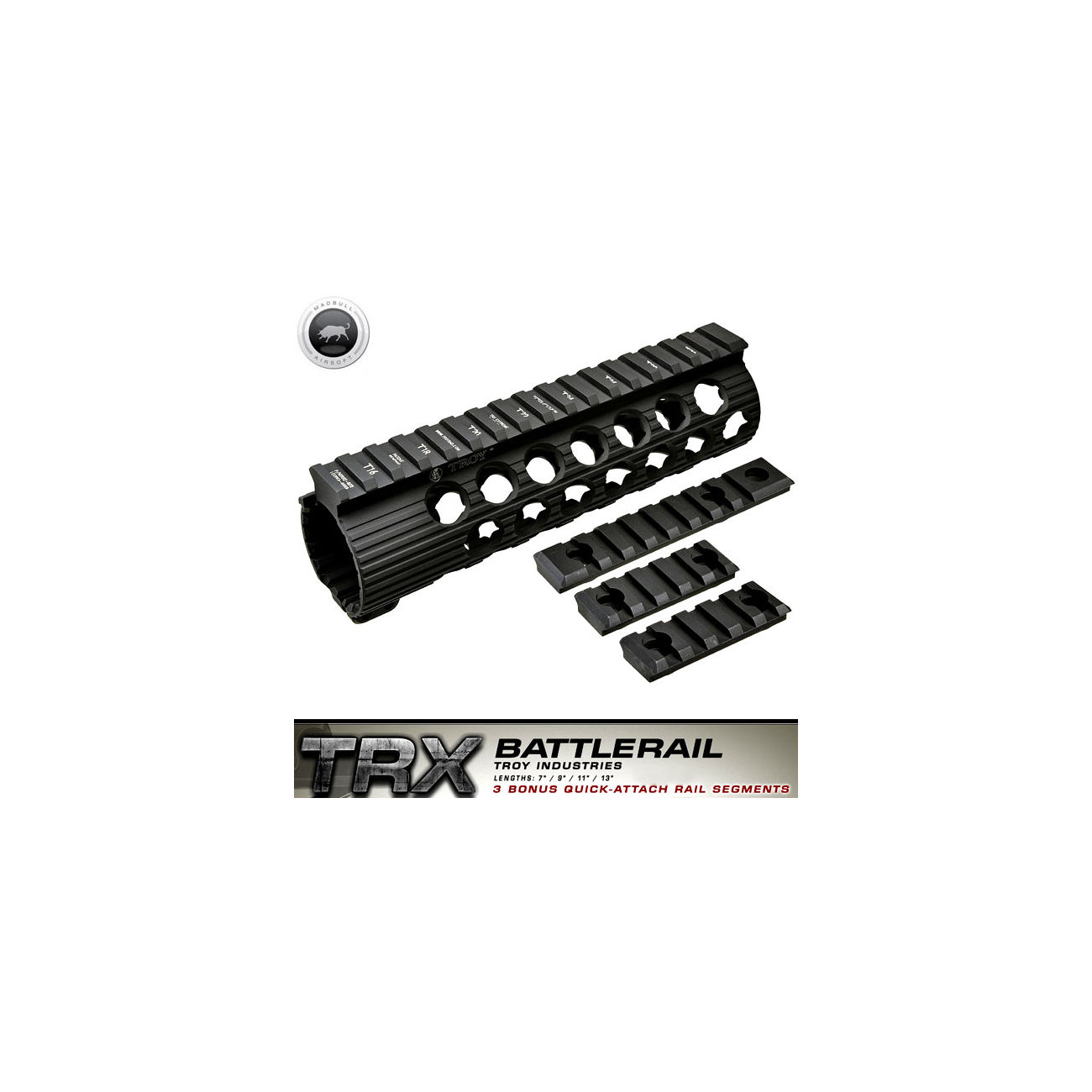 MadBull / Troy M4 TRX Extreme Battlerail 7 Zoll schwarz