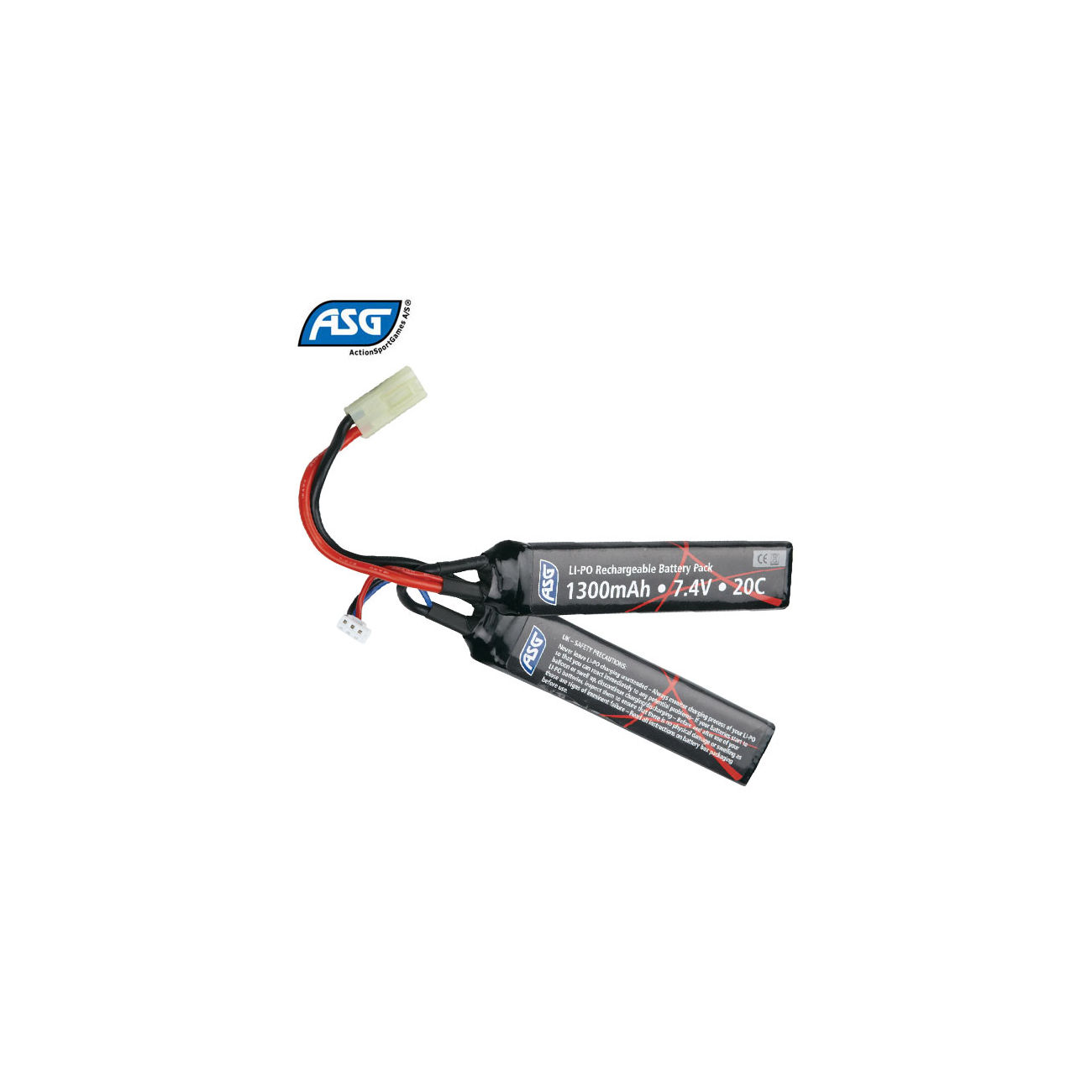 ASG LiPo Airsoft Akku 7,4V 1300mAh 20C Two-Panel