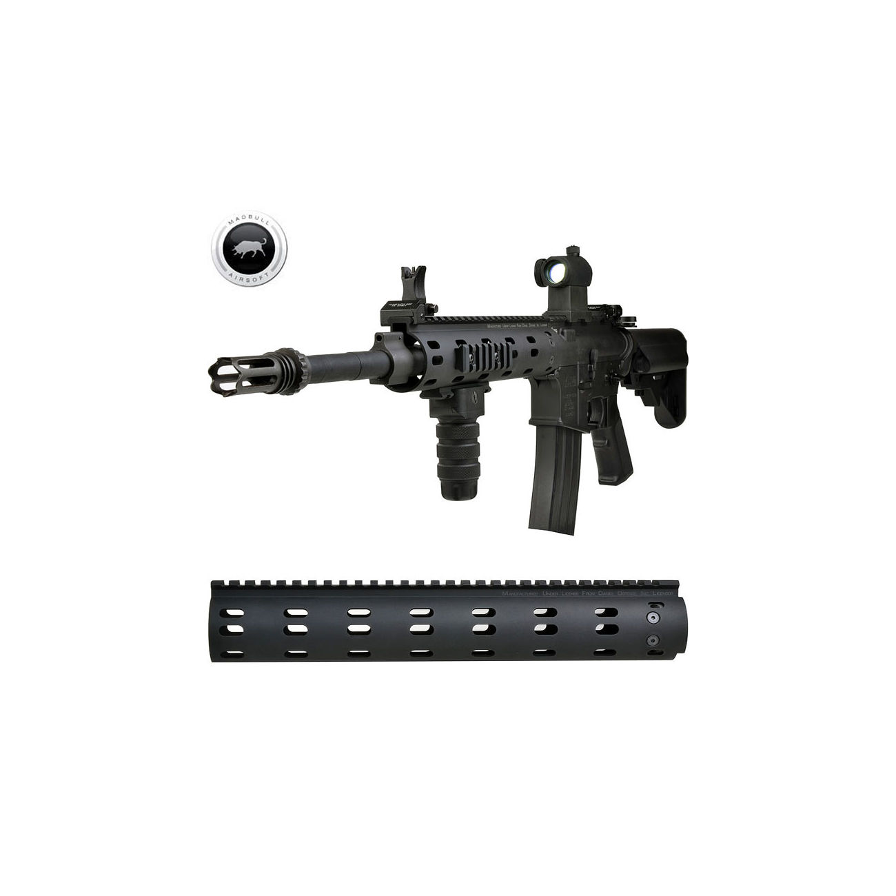 MadBull / Daniel Defense M4 Aluminium CNC MFR RAS-System 12 Zoll schwarz Bild 1