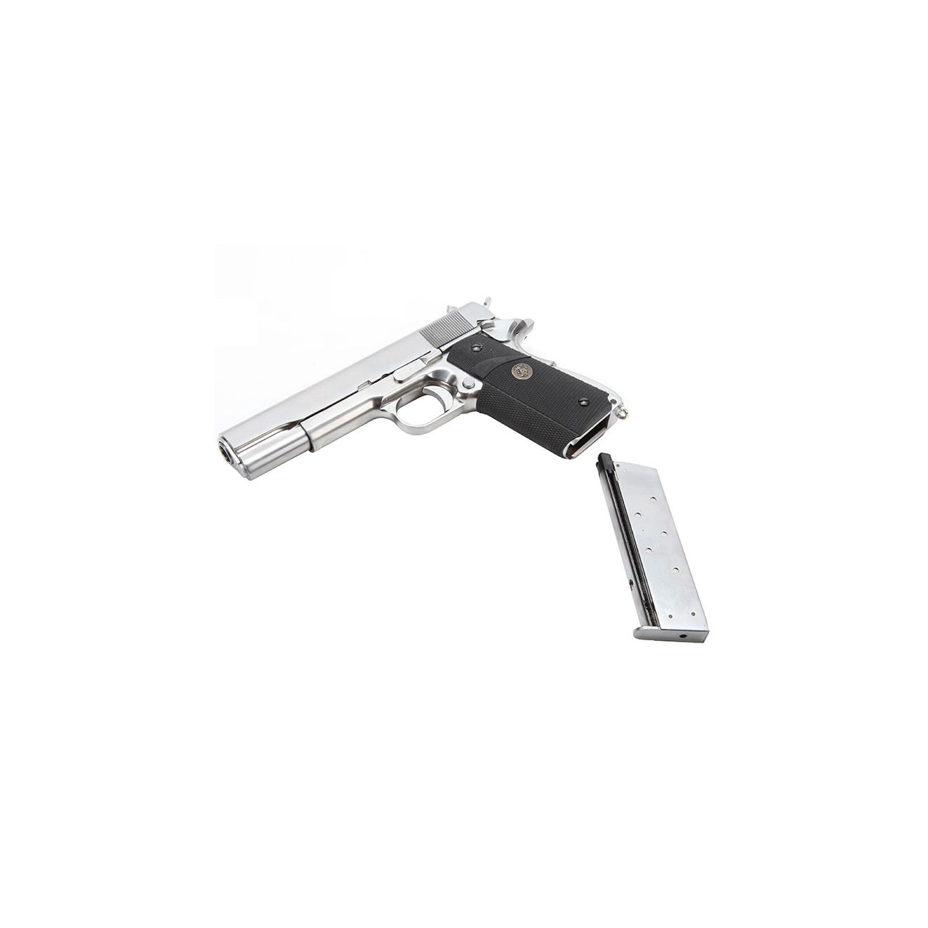 Wei-ETech M1911 Pro Grip Vollmetall GBB 6mm BB Satin-Chrome Bild 4