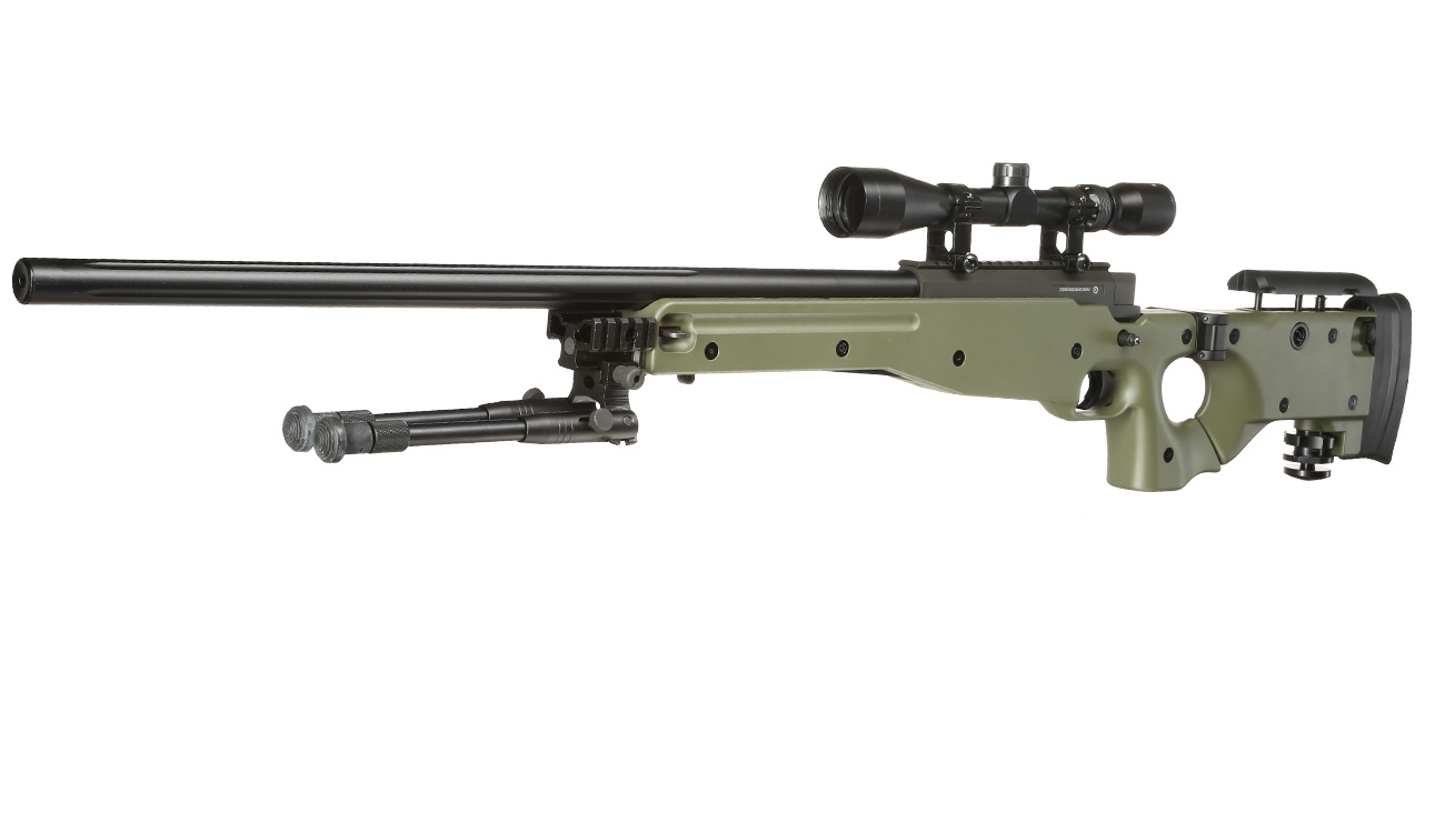 Well L96 AWS-338 Snipergewehr inkl. Zweibein / Zielfernrohr Springer 6mm BB oliv