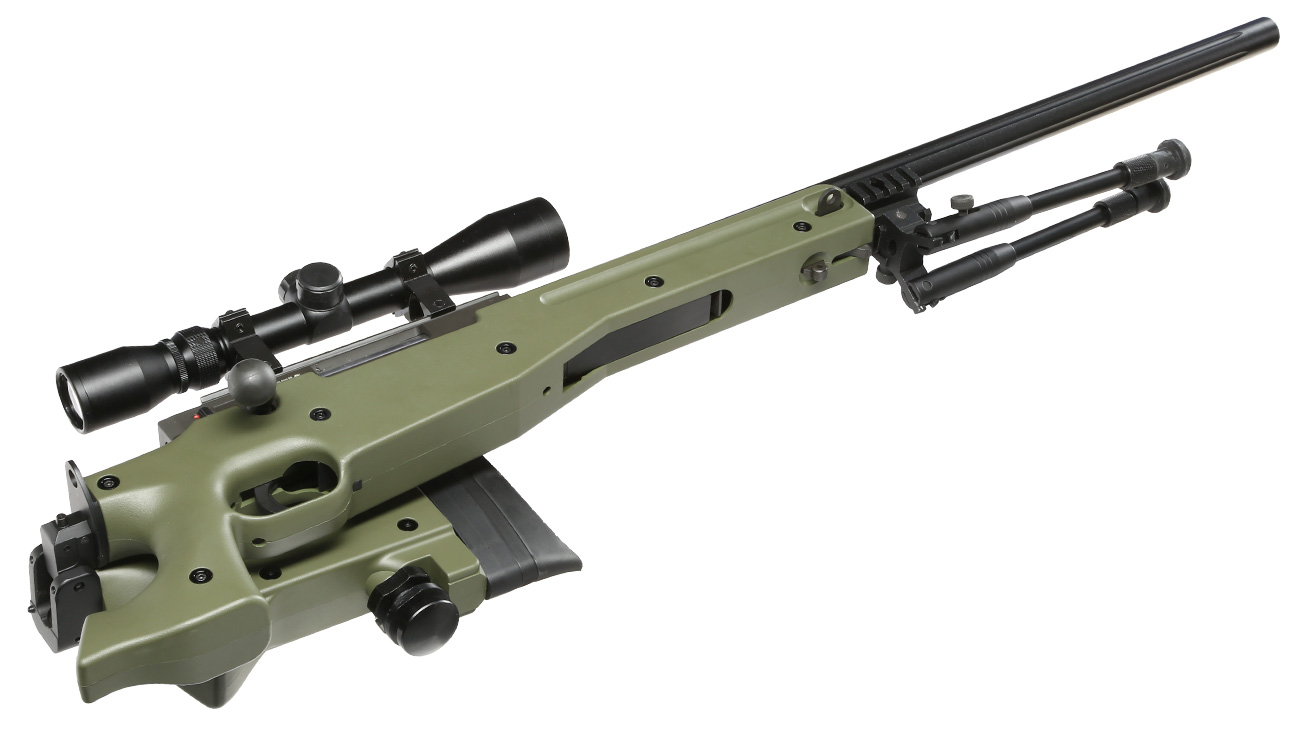 Well L96 AWS-338 Snipergewehr inkl. Zweibein / Zielfernrohr Springer 6mm BB oliv Bild 4