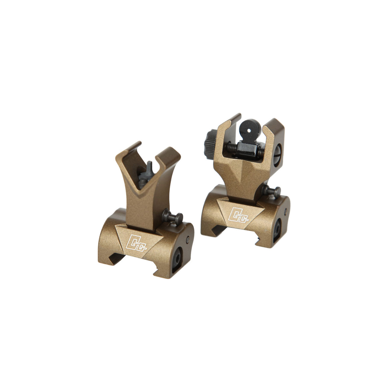 G&G Flip-Up Battle Sight Set Front / Rear fr 21mm Schienen Desert Tan