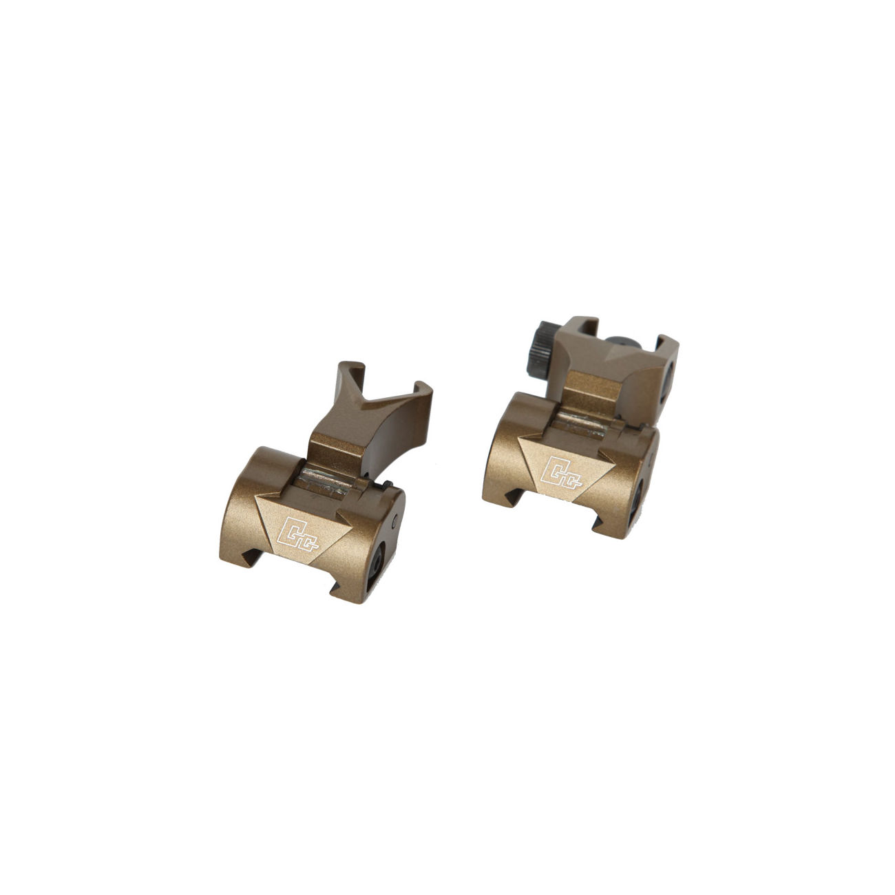 G&G Flip-Up Battle Sight Set Front / Rear fr 21mm Schienen Desert Tan Bild 1