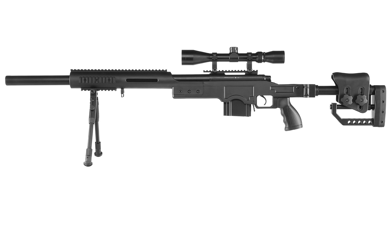 Well MB4410D MSR Snipergewehr inkl. Zweibein / Zielfernrohr Springer 6mm BB schwarz Bild 1