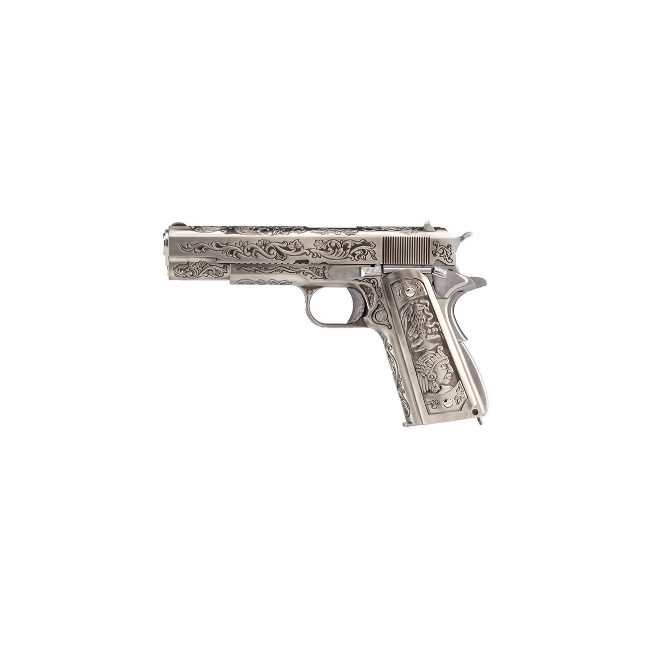 Wei-ETech M1911 Etched Version Mehico Druglord Vollmetall GBB 6mm BB Satin-Chrome - V3 Bild 1