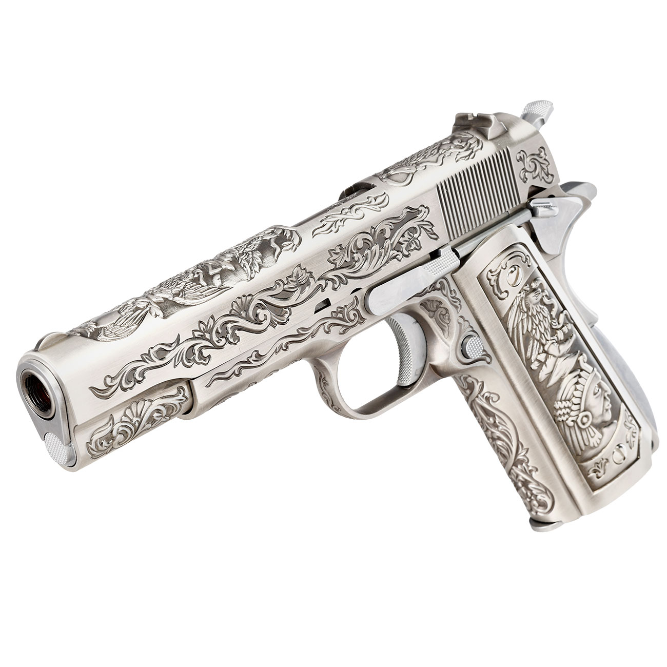 Wei-ETech M1911 Etched Version Mehico Druglord Vollmetall GBB 6mm BB Satin-Chrome - V3 Bild 11