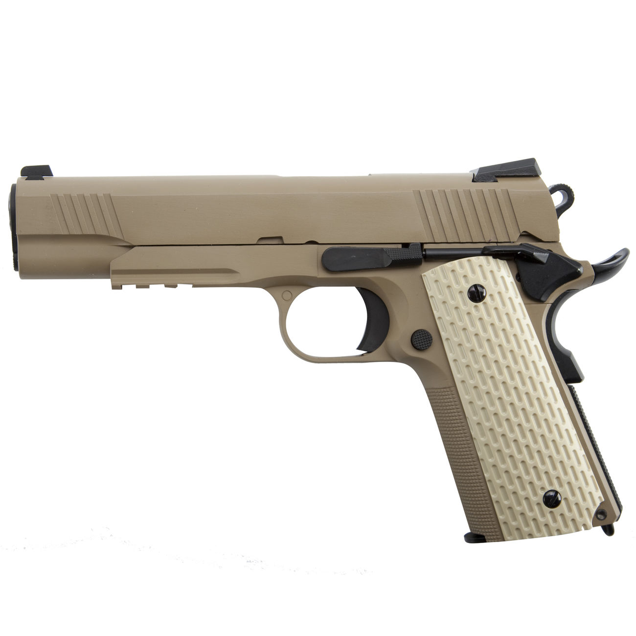 Wei-ETech Kbr-Style Warrior .45 ACP Vollmetall GBB 6mm BB Desert Tan Bild 1