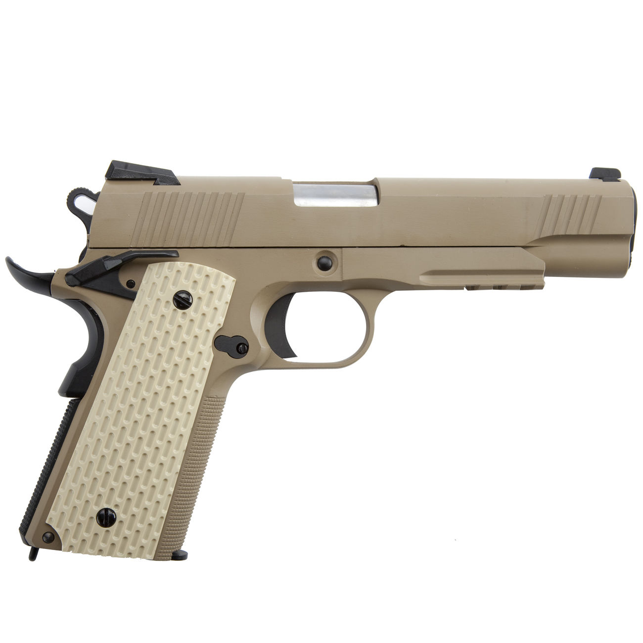 Wei-ETech Kbr-Style Warrior .45 ACP Vollmetall GBB 6mm BB Desert Tan Bild 3