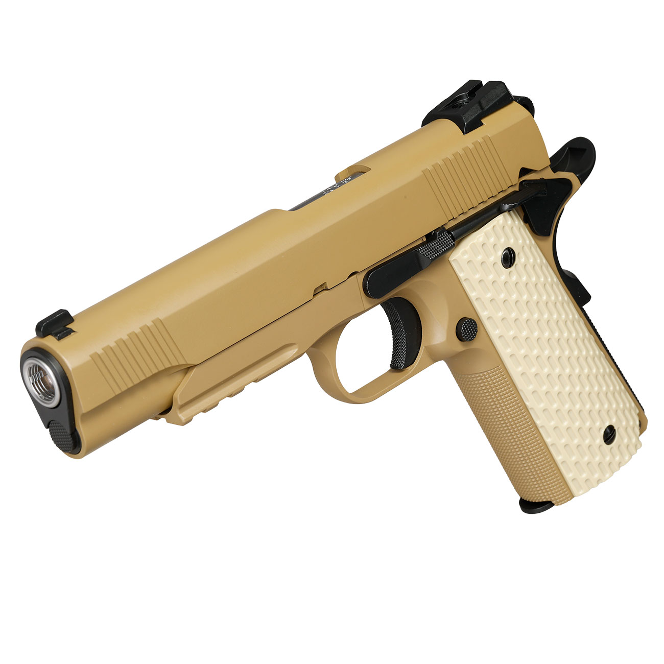 Wei-ETech Kbr-Style Warrior .45 ACP Vollmetall GBB 6mm BB Desert Tan Bild 11