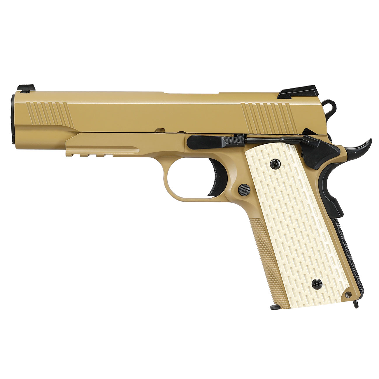 Wei-ETech Kbr-Style Warrior .45 ACP Vollmetall GBB 6mm BB Desert Tan Bild 2