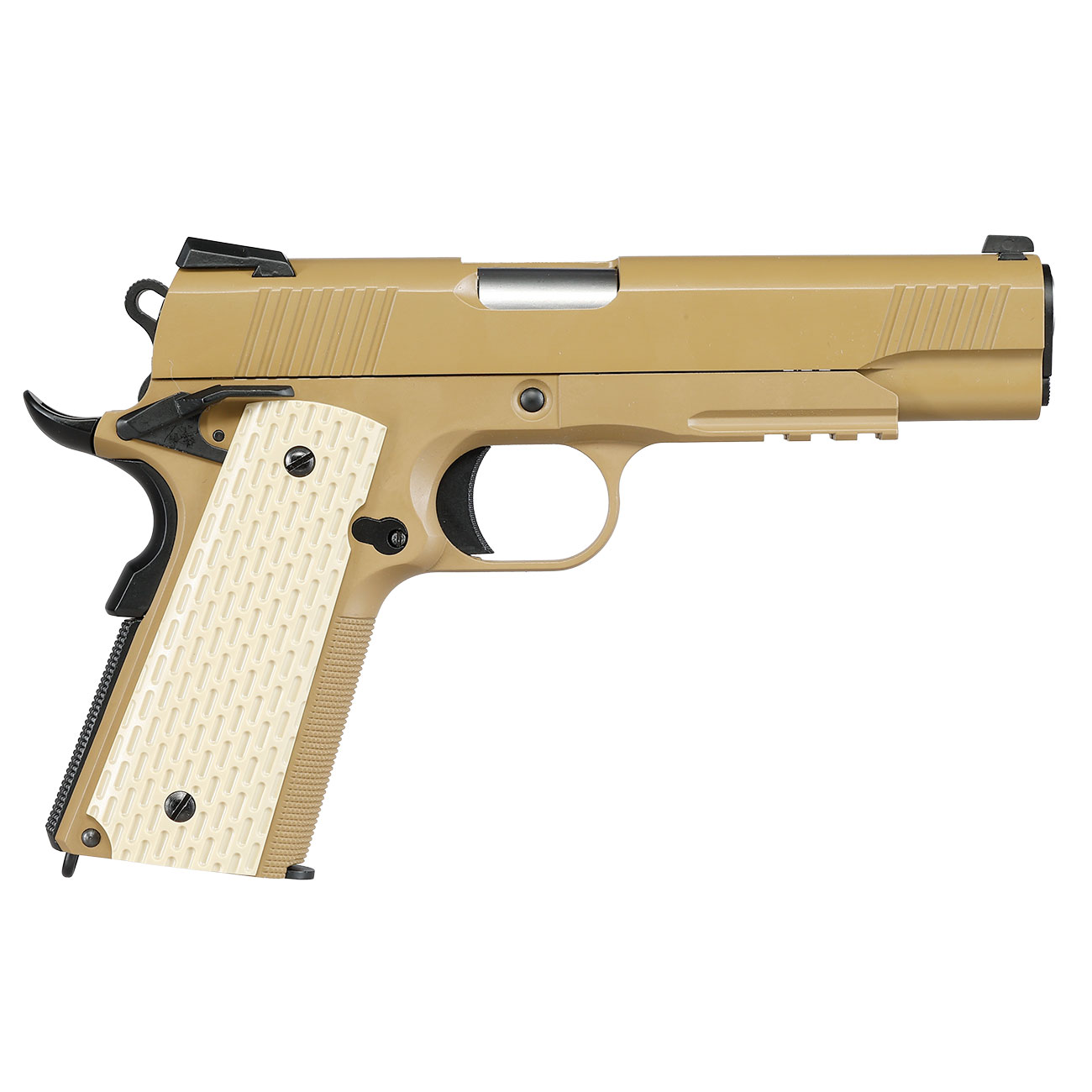 Wei-ETech Kbr-Style Warrior .45 ACP Vollmetall GBB 6mm BB Desert Tan Bild 5