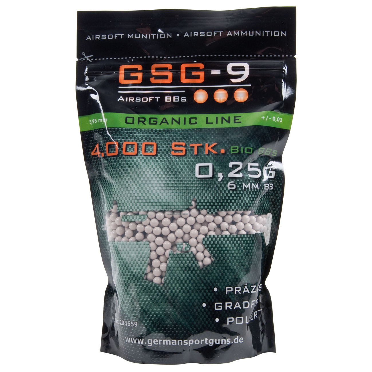 GSG-9 Organic Line 6mm Bio BBs 0.25g 4.000er Beutel weiss