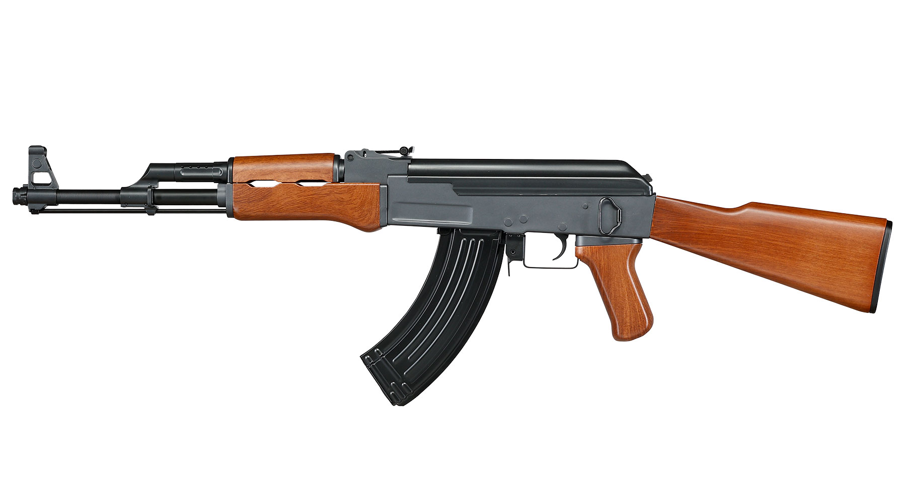 Cyma AK47 Fixed Stock Sport Series Airsoftgewehr S-AEG 6mm BB Holzoptik Bild 1
